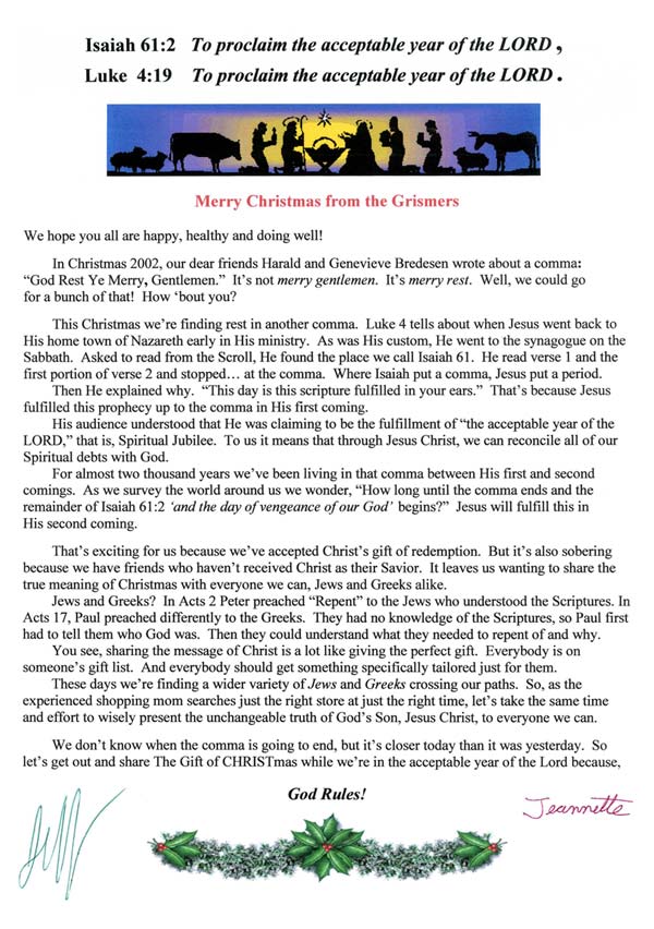 Grismer 2011 Christmas Letter