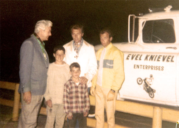 Evel Knievel and Jeff and Lee Grismer